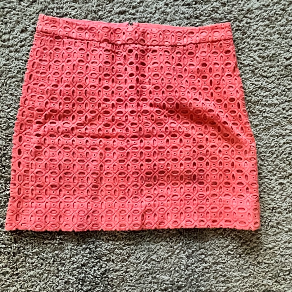 J. Crew Factory Pink Eyelet a-line Skirt Size 6
